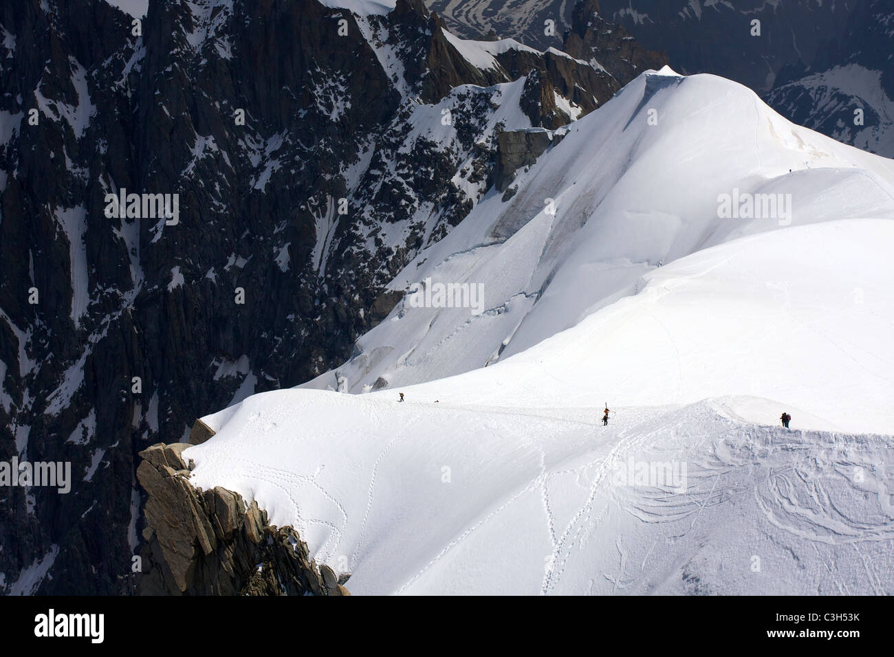 Trekking dans les Alpes Banque D'Images