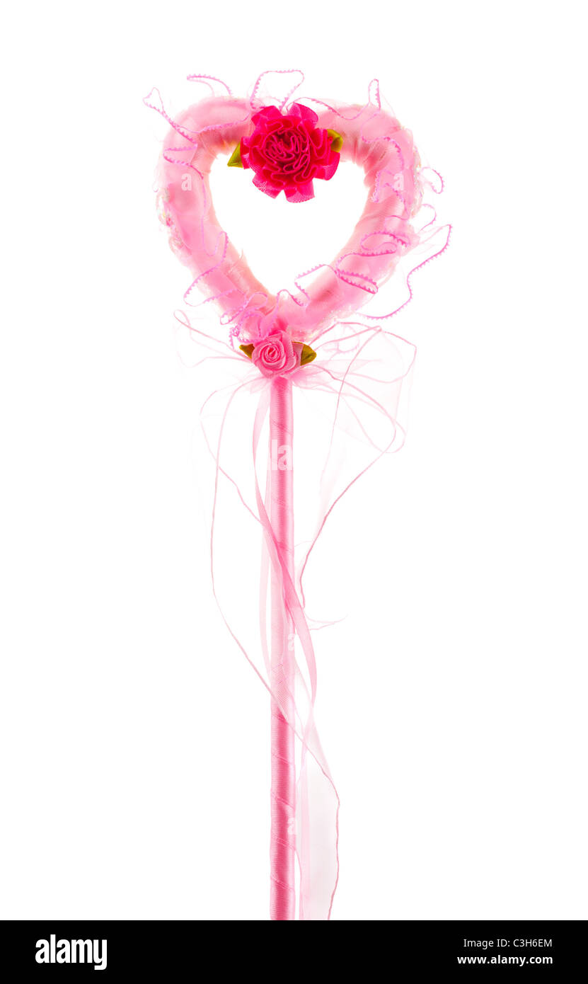 Pink Magic wand isolé sur fond blanc Banque D'Images