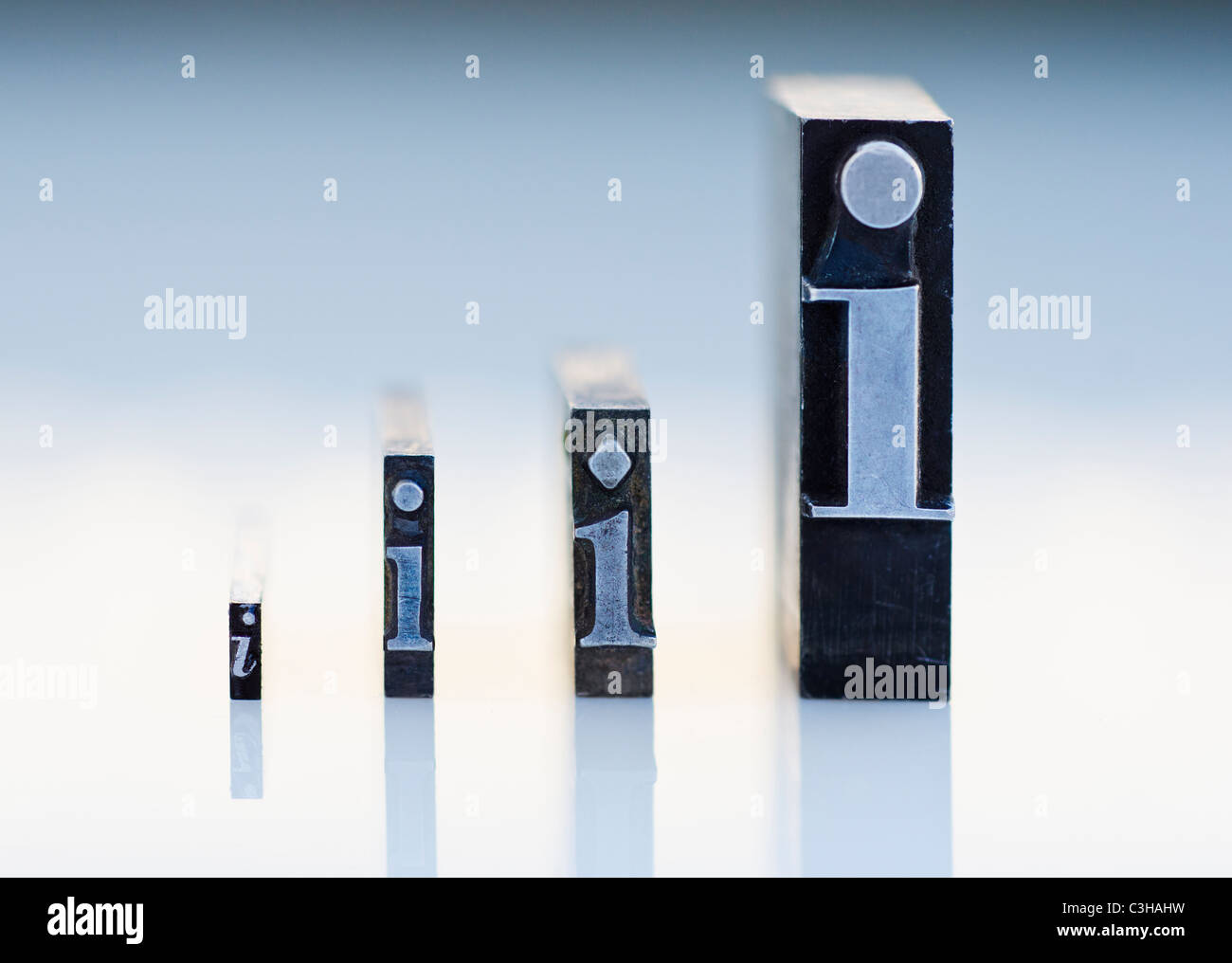 Close up de blocs d'impression avec la lettre I Banque D'Images