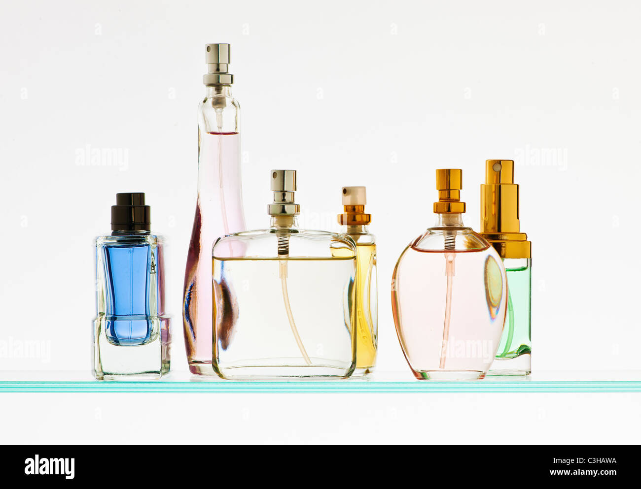 Close up de pulvérisateurs de parfum Banque D'Images