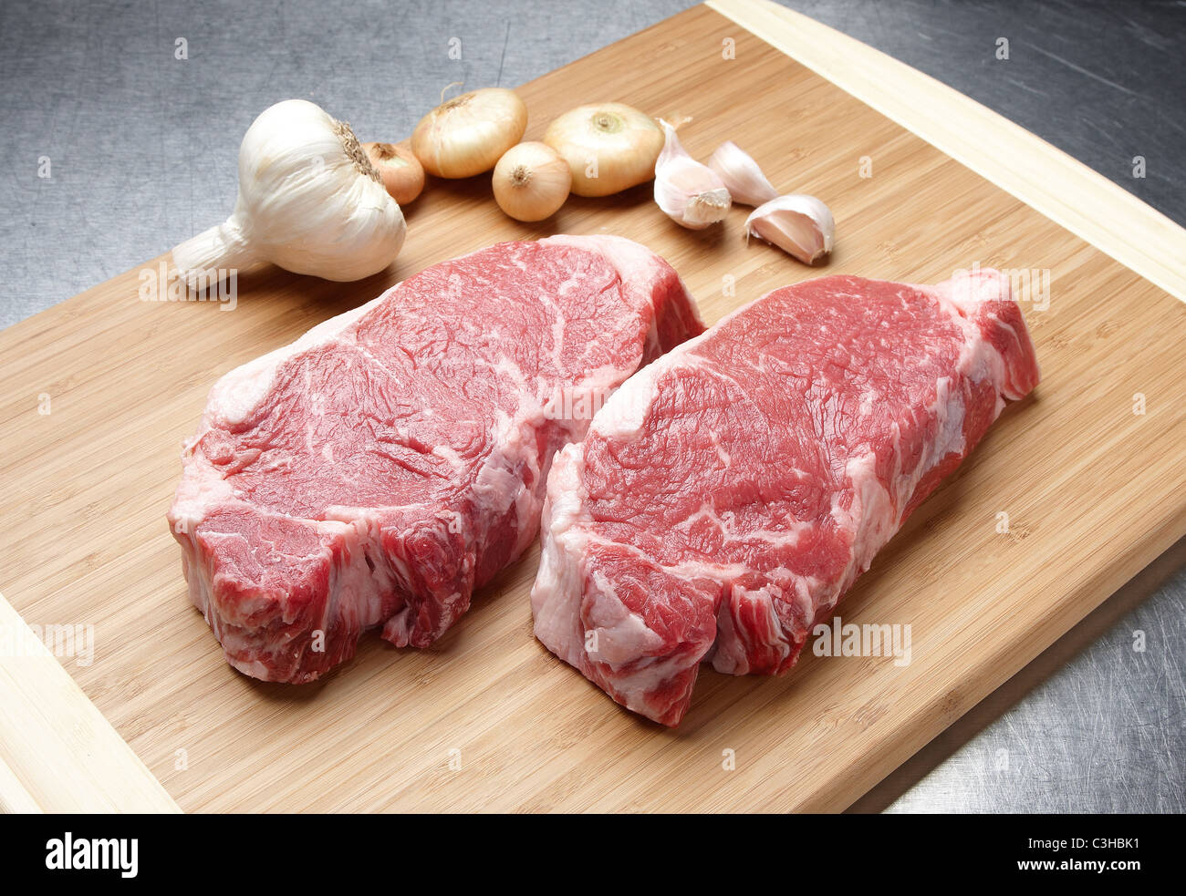 Steaks crus Banque D'Images