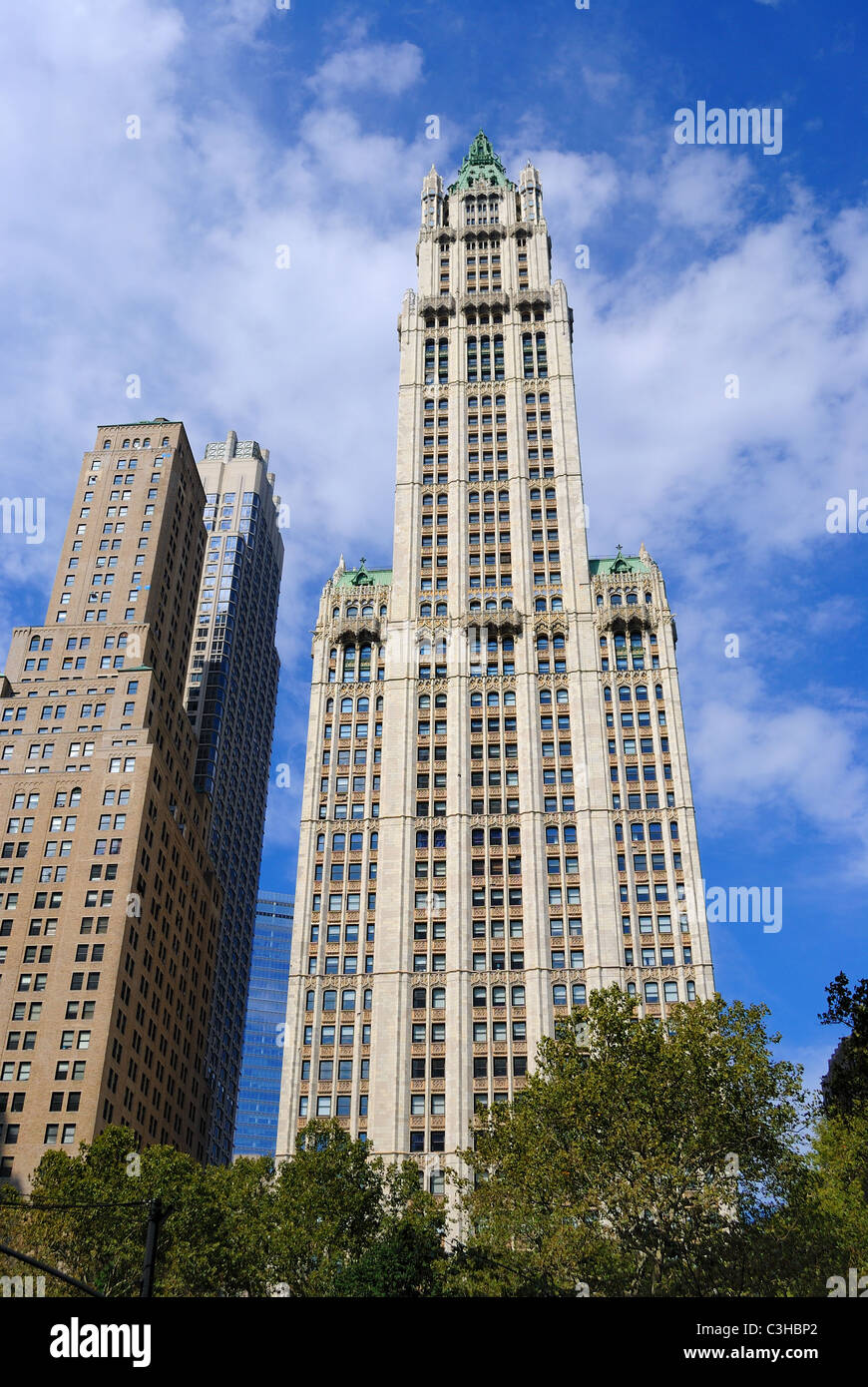 Historique le Woolworth Building à New York, New York, USA. Banque D'Images