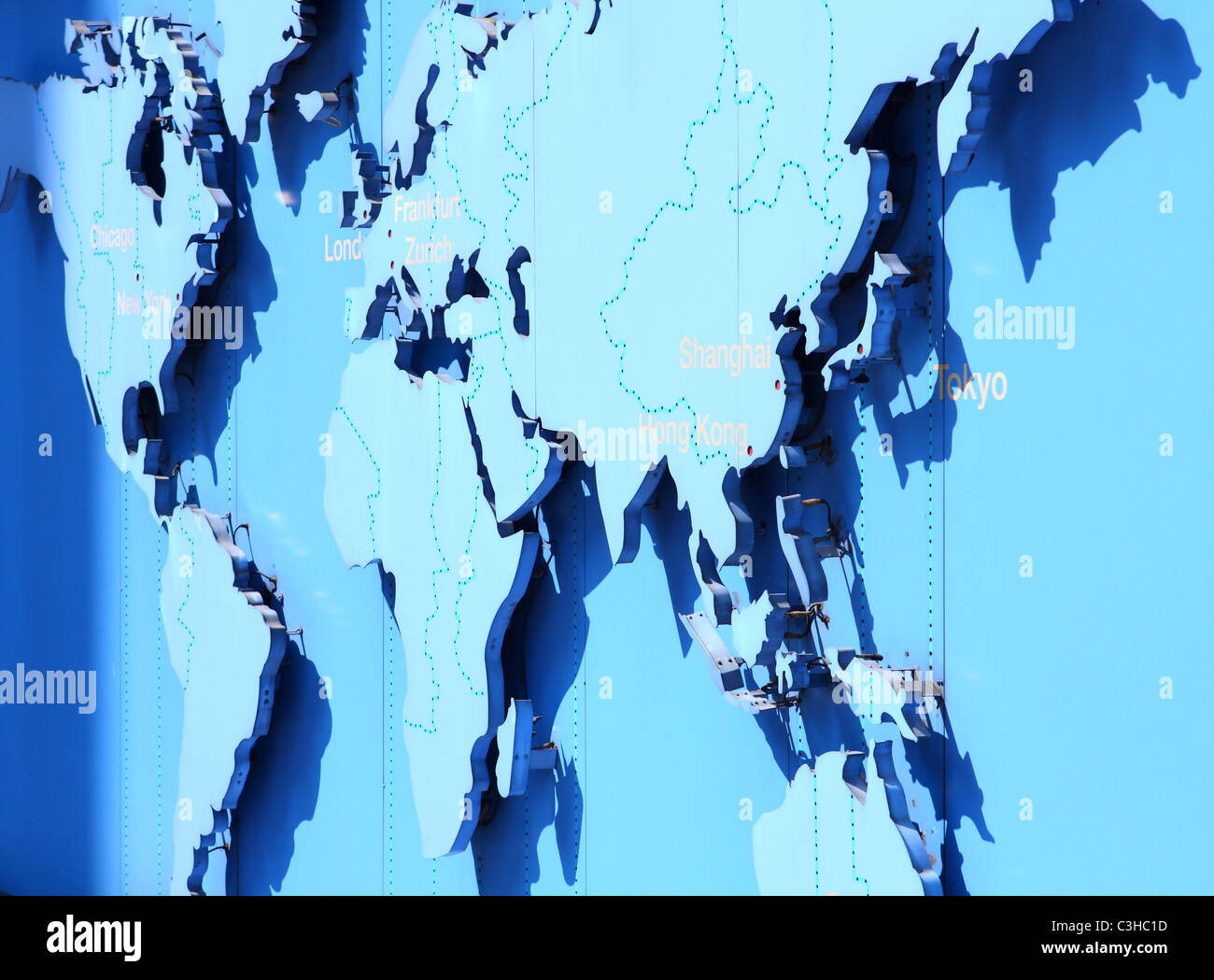 Carte du monde en bleu Banque D'Images