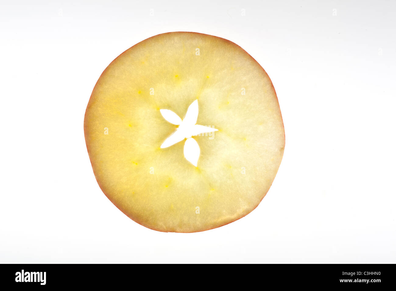 Coupe ronde d'apple Banque D'Images