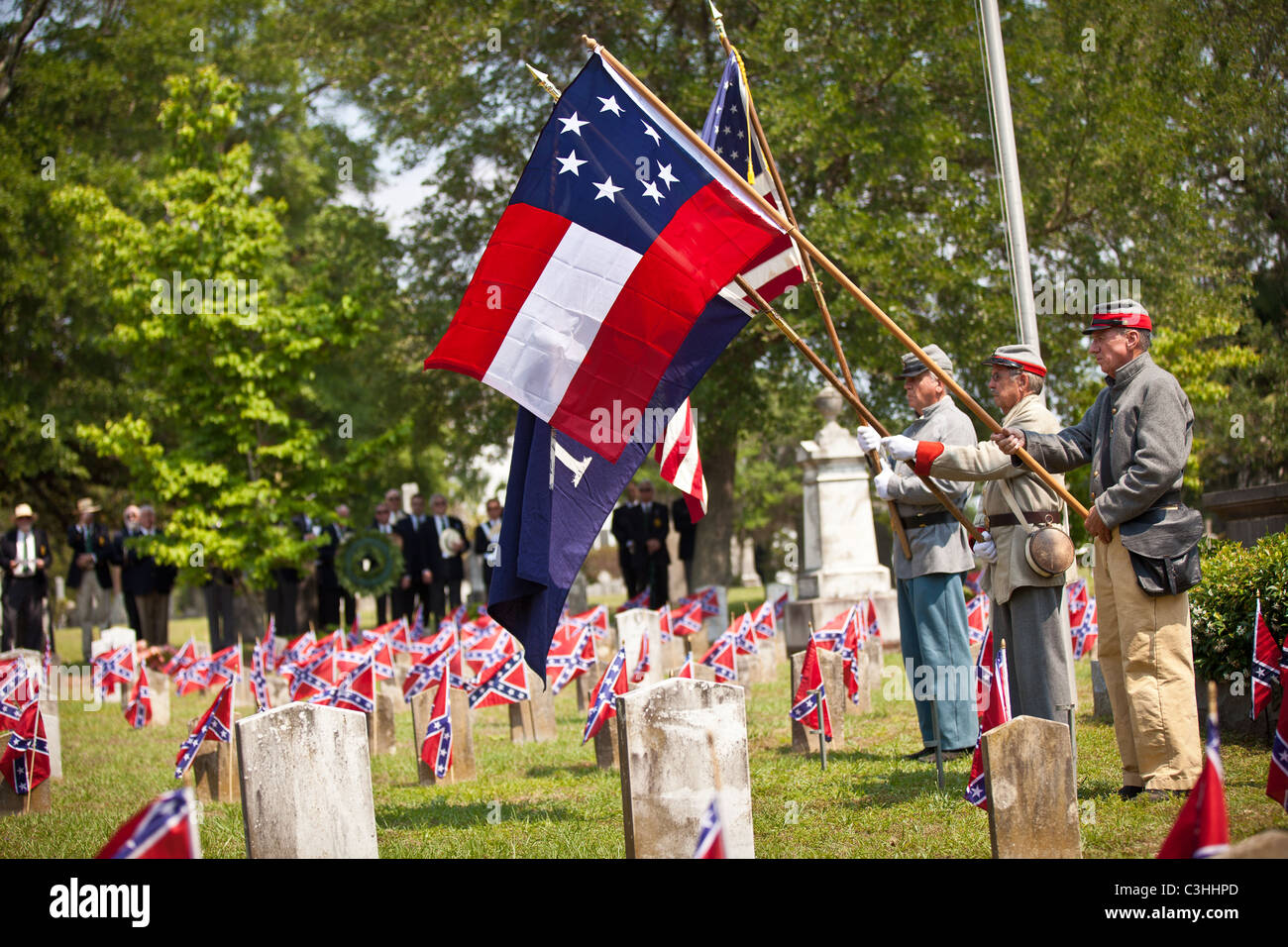 Confederate Memorial Day marqué au Magnolia Cemetery à Charleston, SC honorant les morts de la guerre civile américaine. Banque D'Images