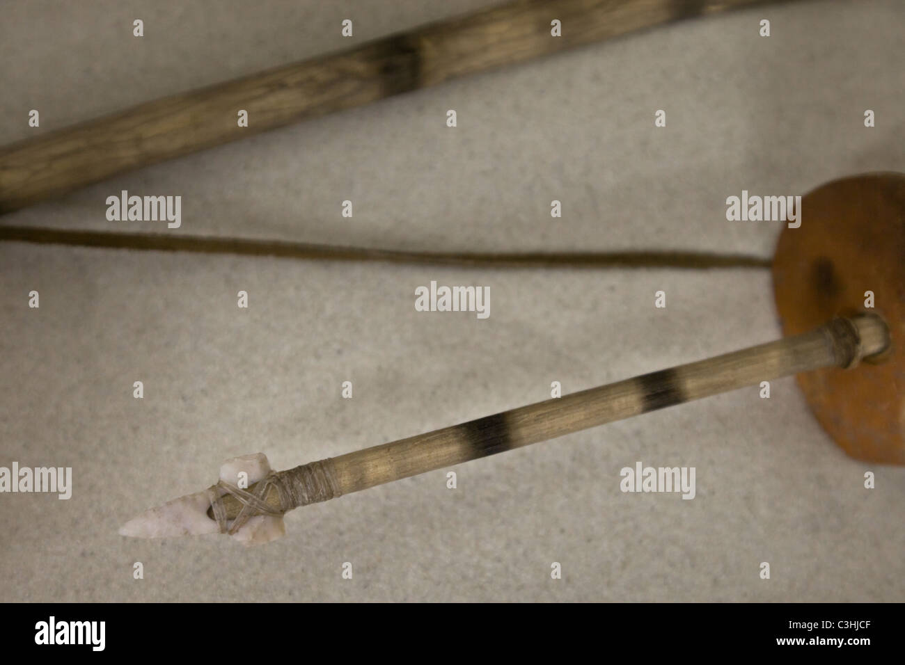 Salado primitive Culture bow drill à Besh-Ba-Gowah Parc archéologique de Globe, Arizona, USA. Banque D'Images