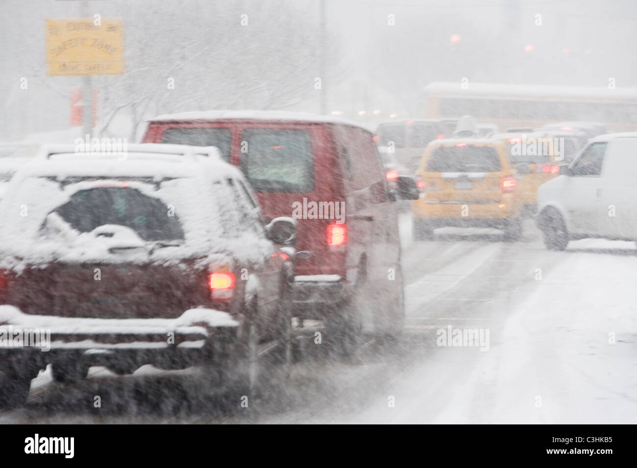 USA, New York City, ville en pleine tempête Banque D'Images