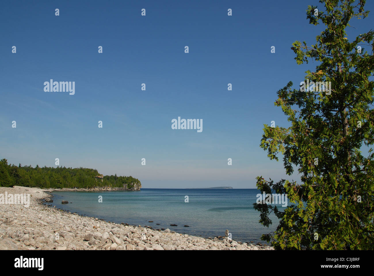 Sur la plage de Boulder, parc national au sud de Tobermory, sur la baie Georgienne en Ontario, Canada Banque D'Images