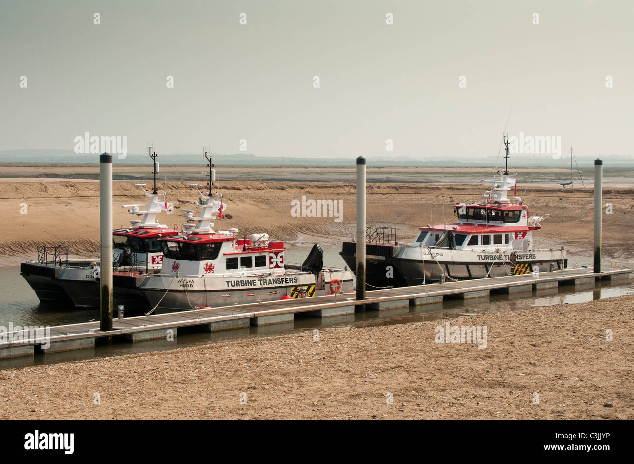 Maintenance Offshore éolienne bateaux. Wells Next The Sea, Norfolk Banque D'Images
