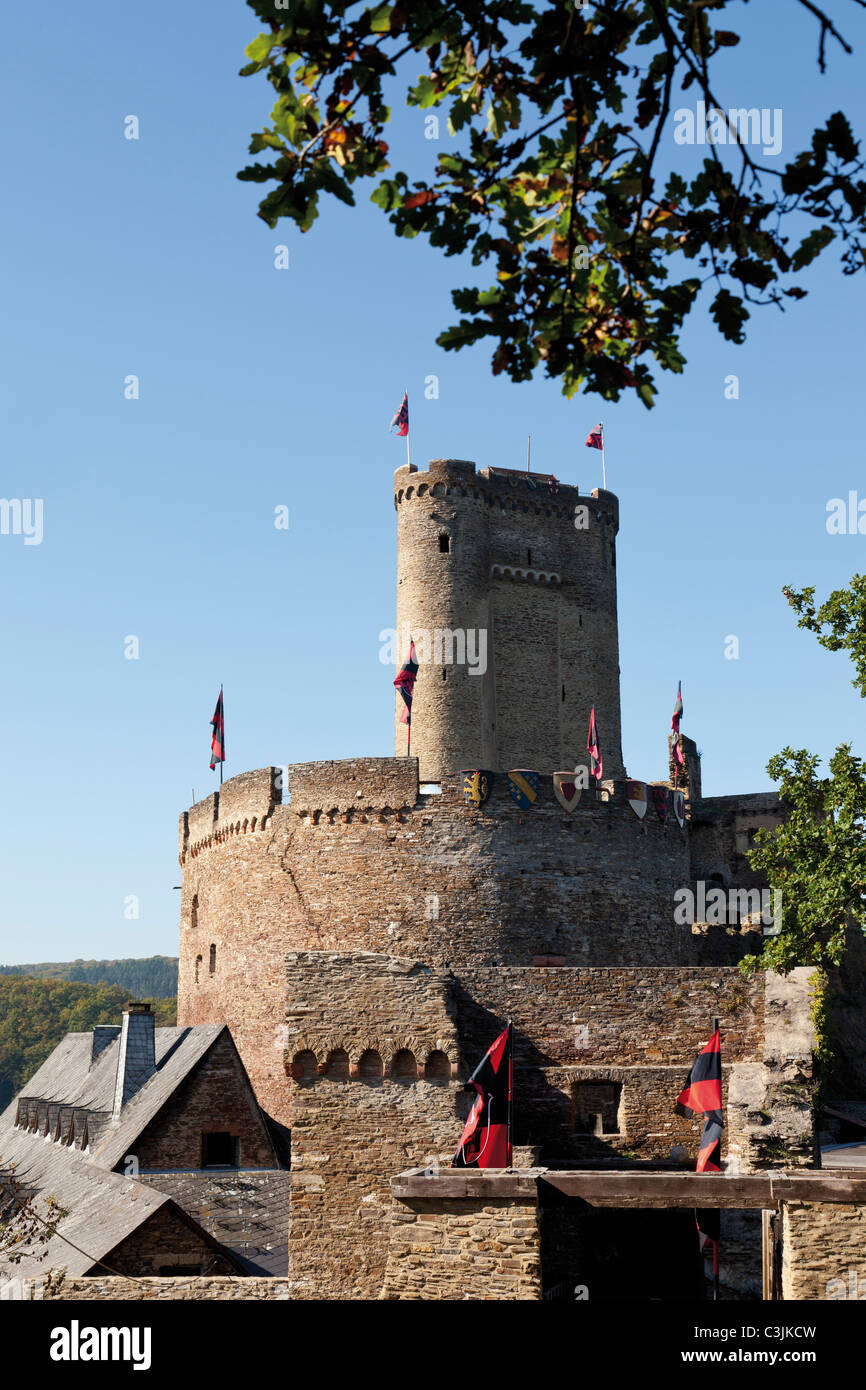 L'Europe, l'Allemagne, Rhénanie-Palatinat, Vue du château d'ehrenbourg Banque D'Images