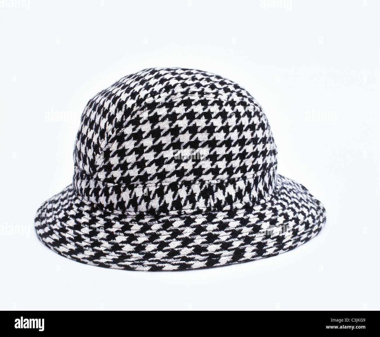Hounds Tooth wool hat. Banque D'Images