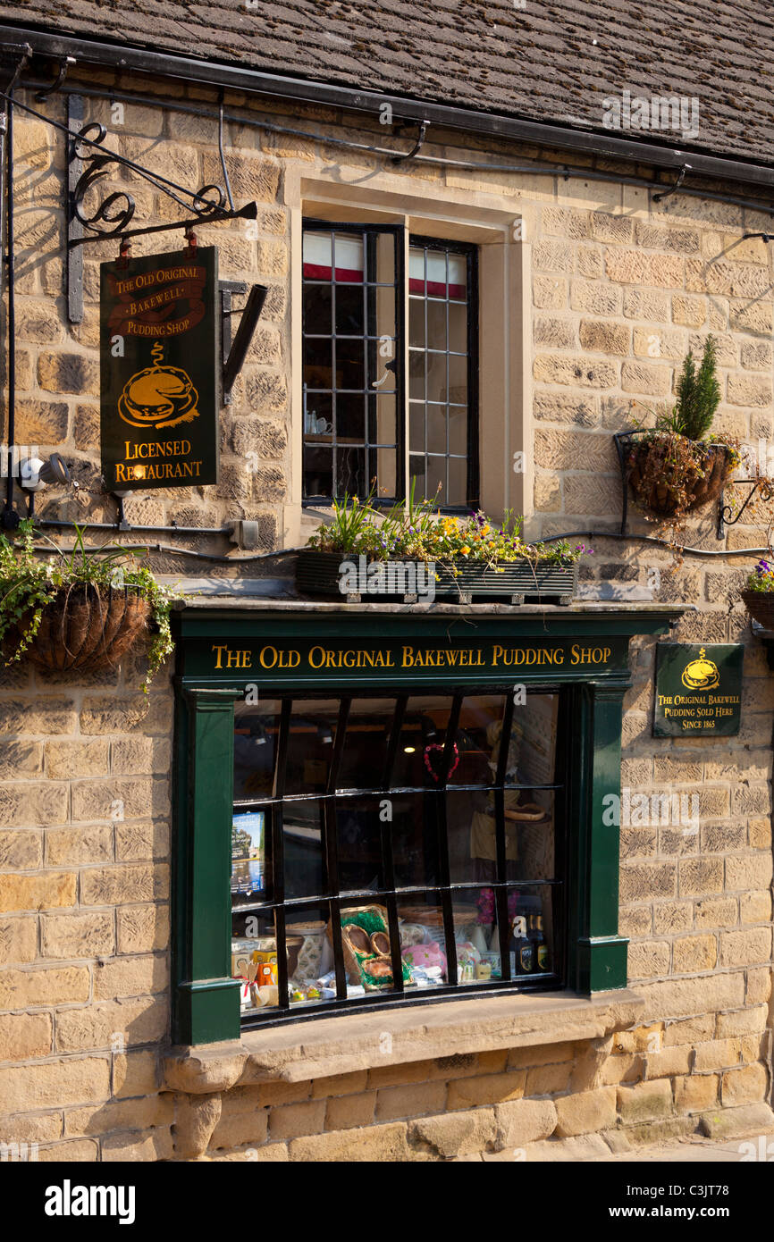 L'original Bakewell Bakewell pudding shop, parc national de Peak District, Derbyshire, Angleterre GO UK EU Europe Banque D'Images