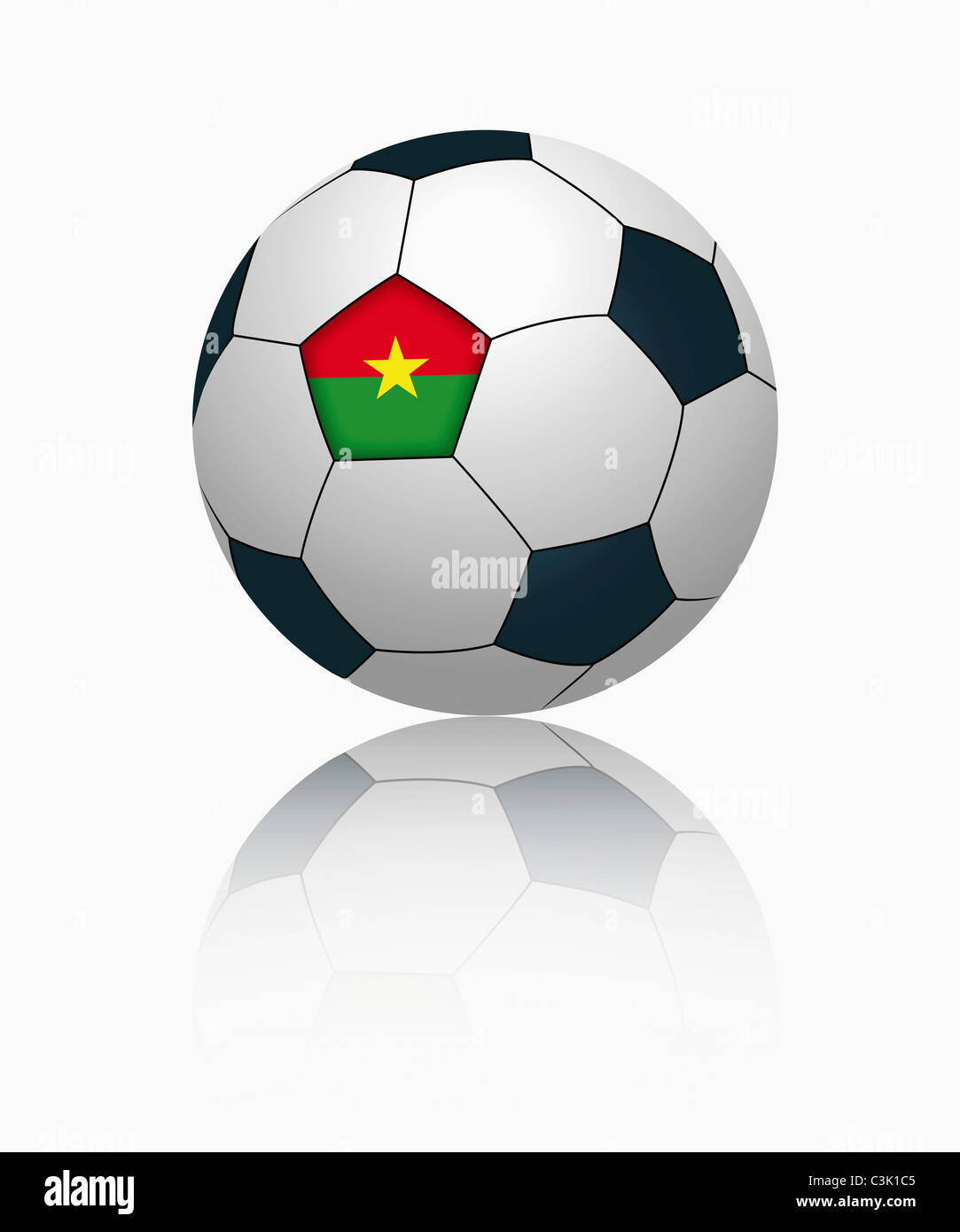 Burkina Faso drapeau sur le football, Close up Banque D'Images