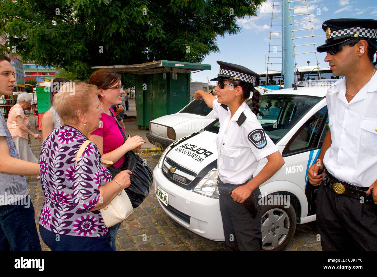 La police métropolitaine de Buenos Aires, Argentine. Banque D'Images