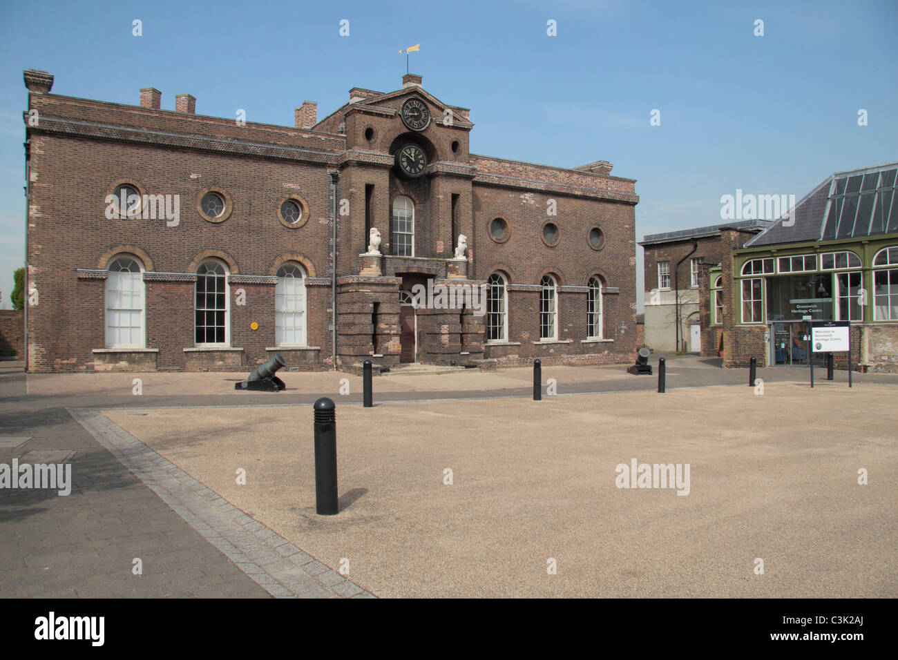 L'ancienne Académie Militaire Royale & Greenwich Heritage Centre, l'Arsenal Royal, Woolwich, East London, UK. Banque D'Images