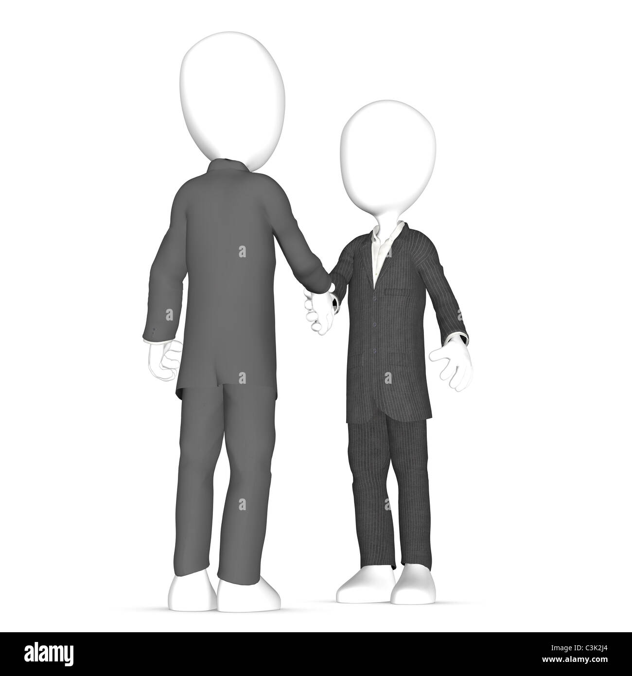 Les hommes d'affaires se serrer la main. Vue en perspective. Banque D'Images