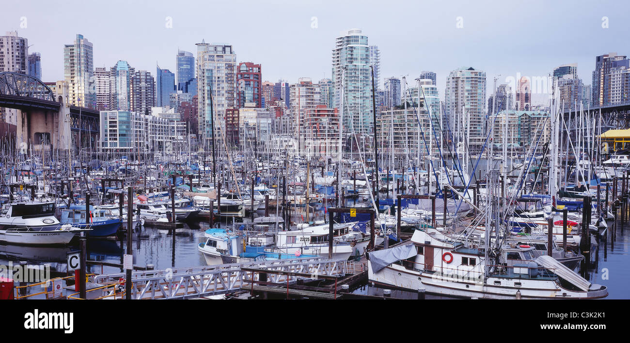 Canada, Colombie-Britannique, Vancouver, vue de ville avec Harbour Banque D'Images