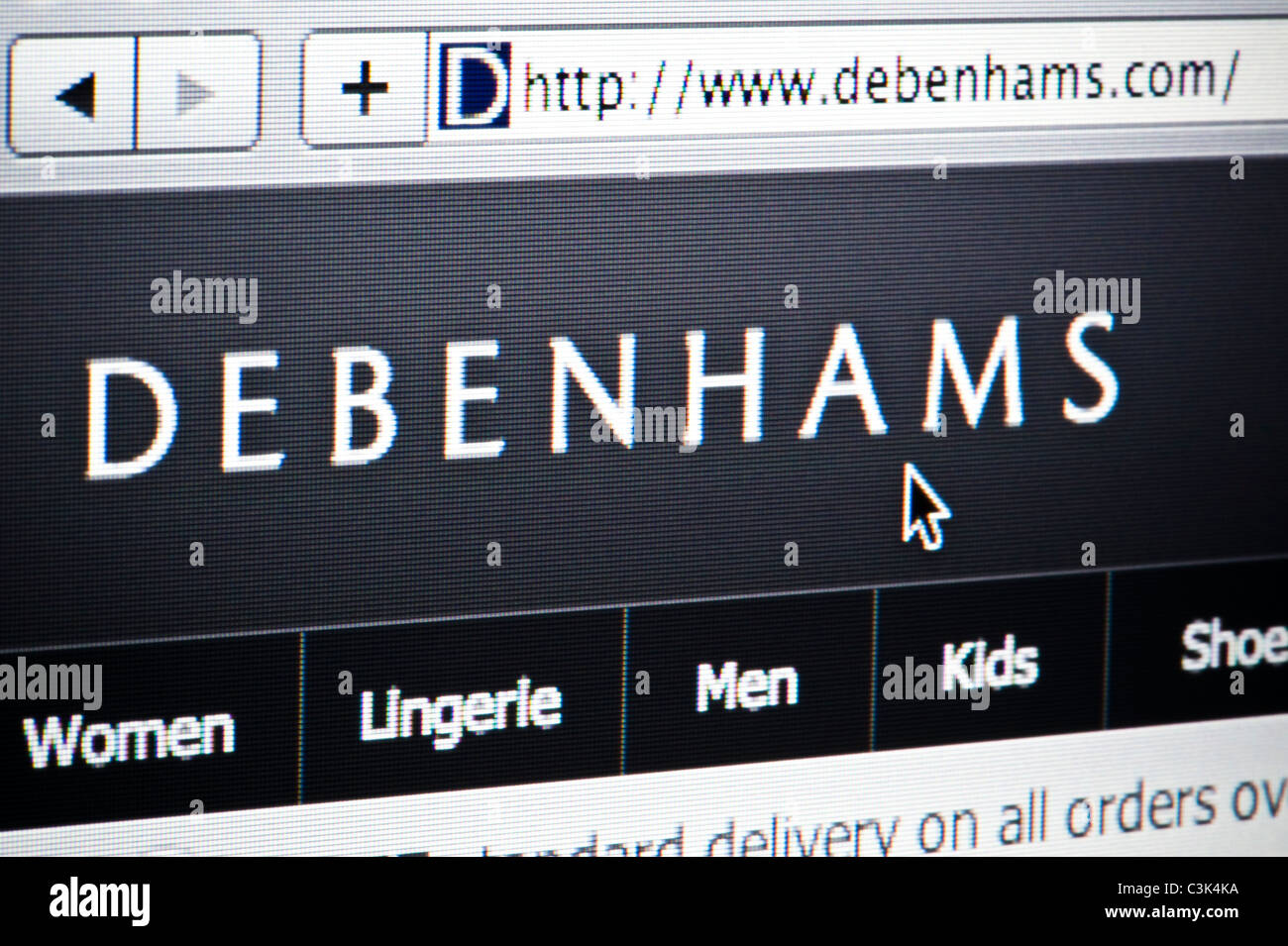 De près de l'logo Debenhams comme vu sur son site web. (Usage éditorial uniquement : -Print, télévision, e-book et le comité éditorial du site). Banque D'Images