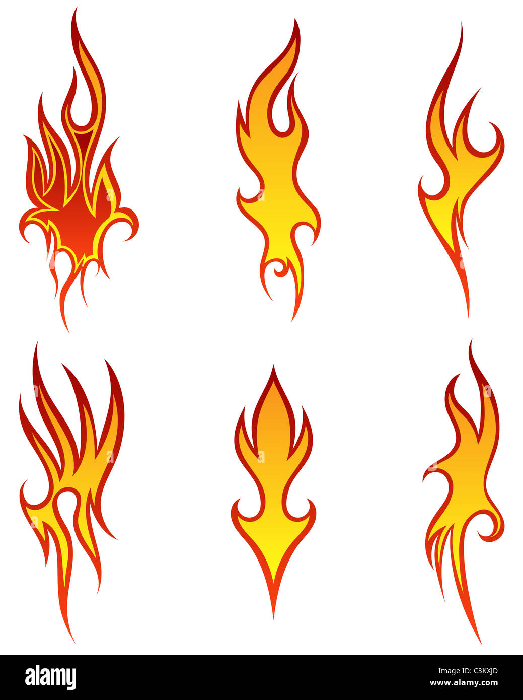 Ensemble d'icônes vectorielles d'incendie pour l'utilisation de conception Banque D'Images