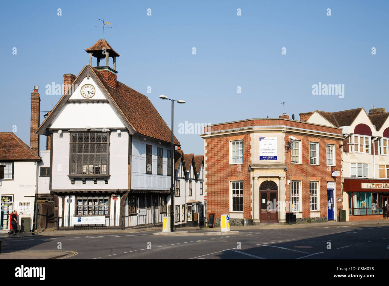 L'ancienne Mairie, High Street, Great Dunmow, Essex, Angleterre. Banque D'Images