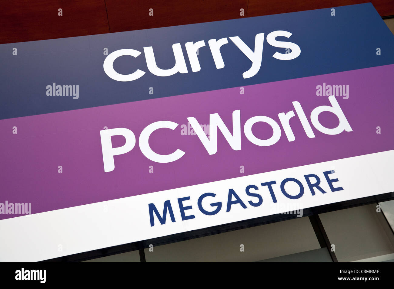 PC World Currys megastore signe, Cambridge UK Banque D'Images