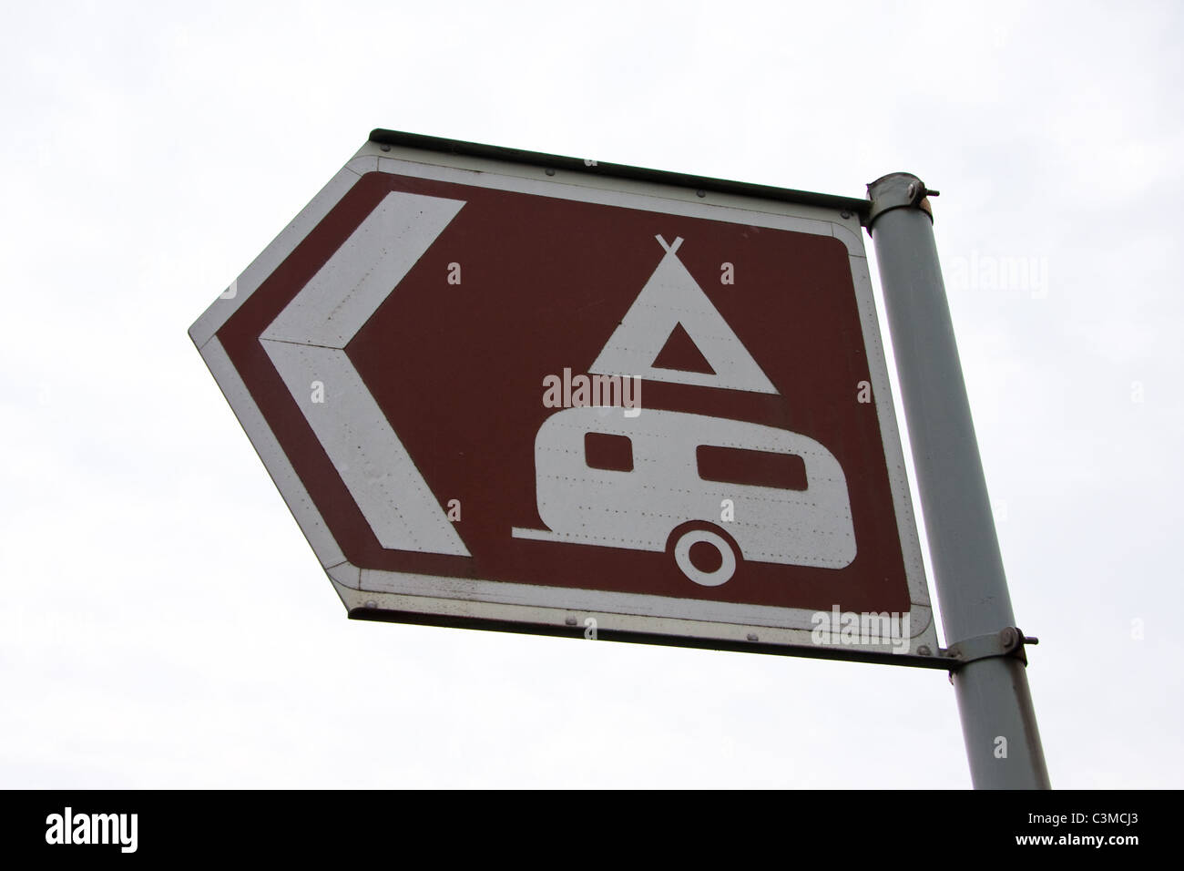 International Camping and Caravan site sign Banque D'Images