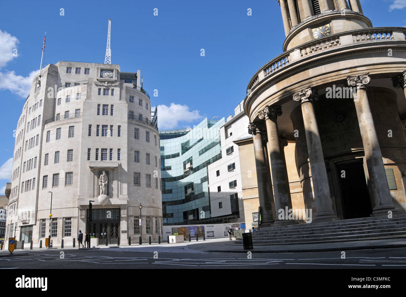 BBC Broadcasting House Portland Place Art déco 1930 Banque D'Images