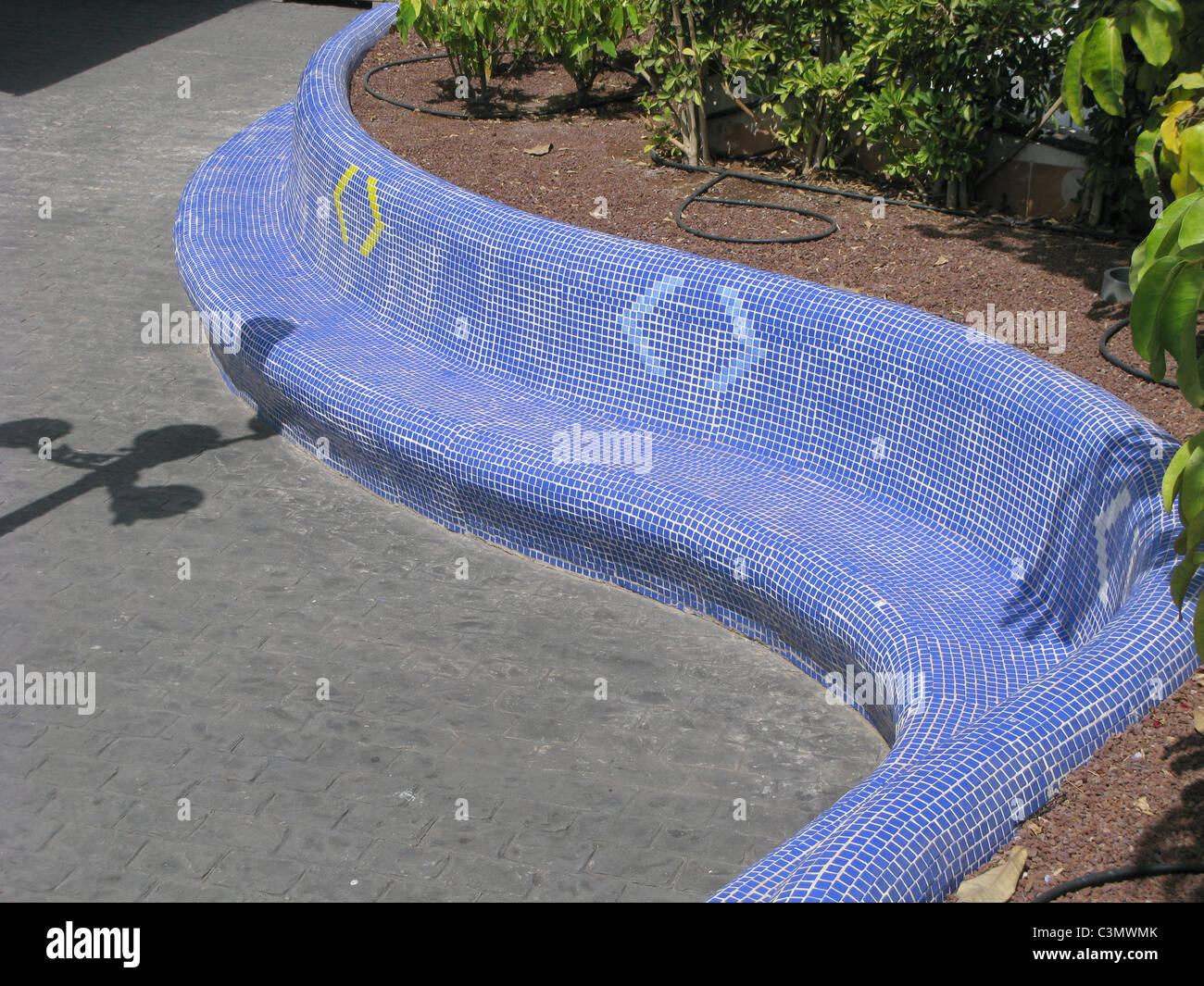 Sol carrelé bleu siège à Ténérife Banque D'Images