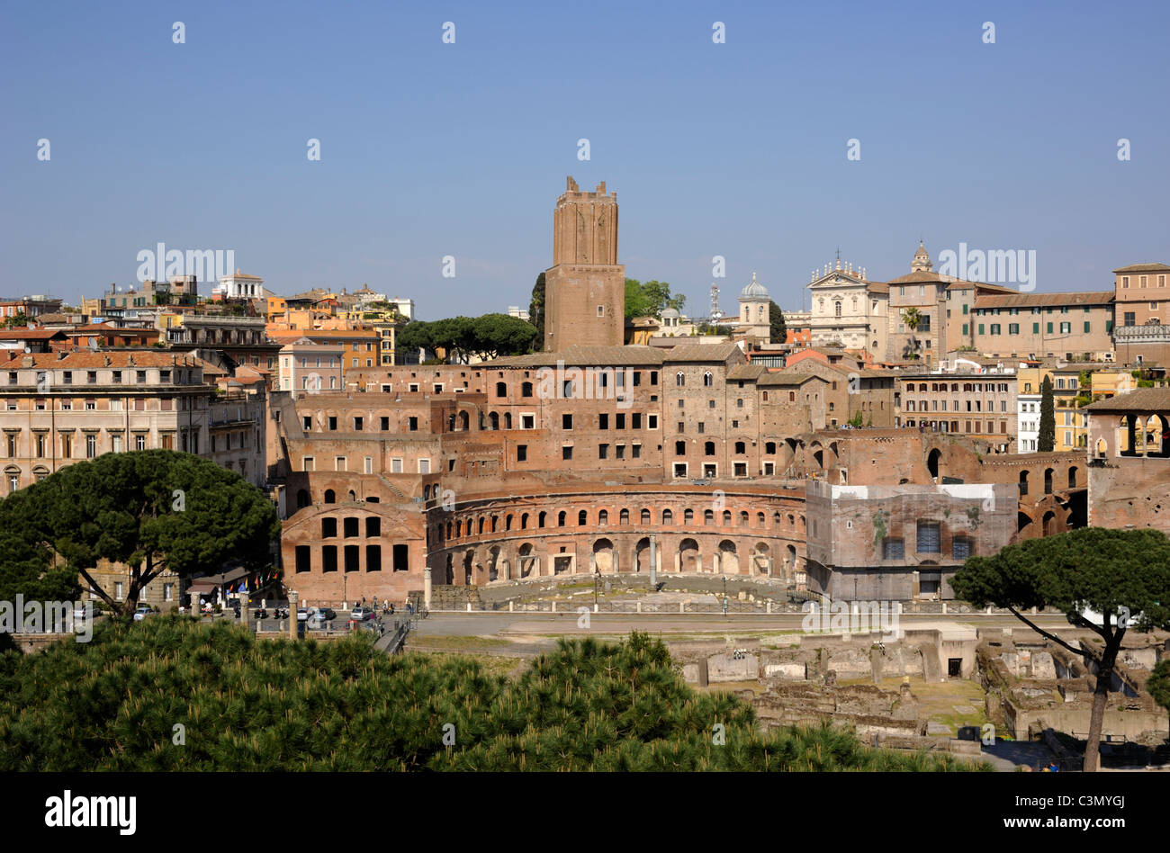 Italie, Rome, les marchés de Trajan ruins Banque D'Images