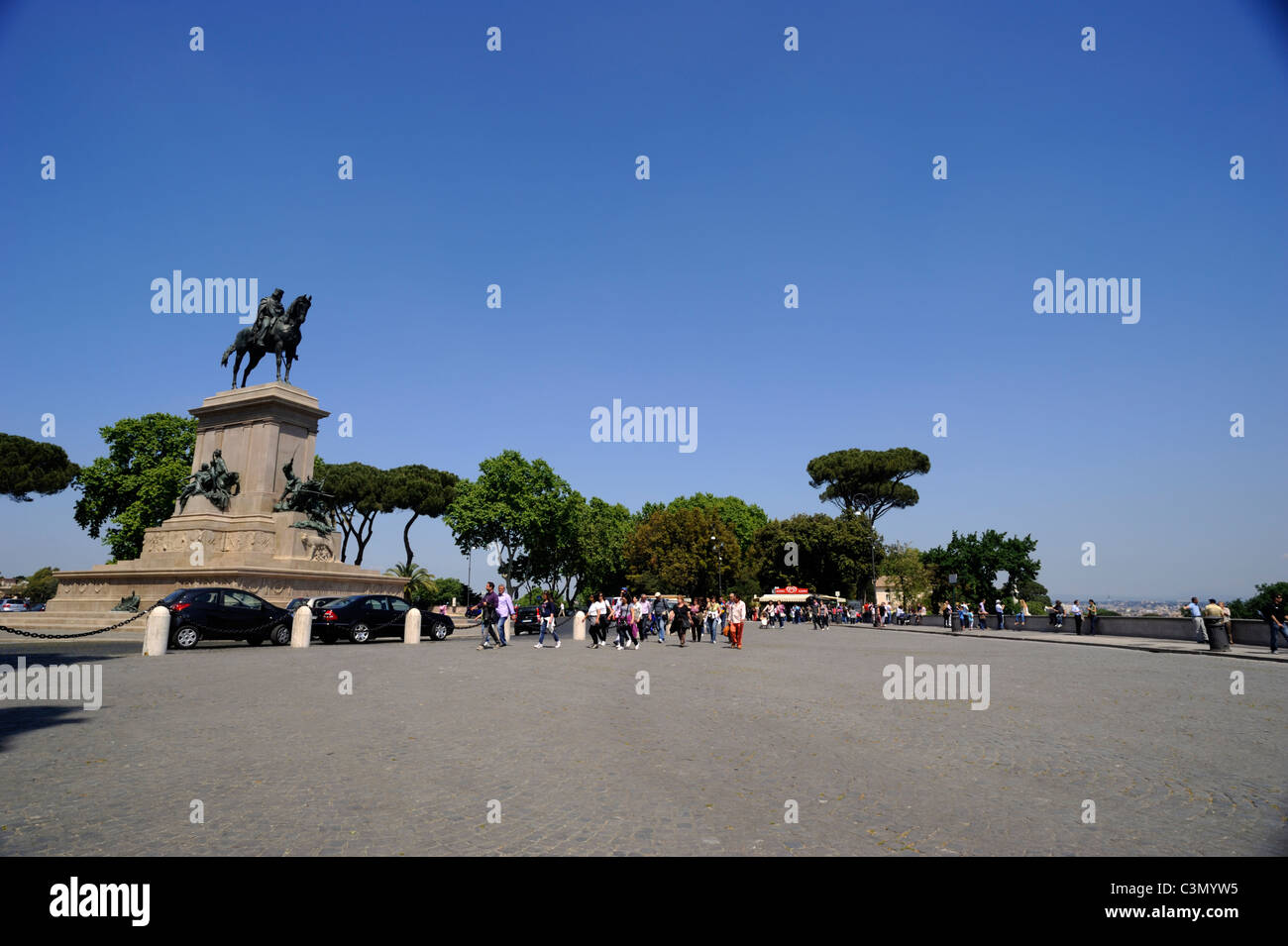 Italie, Rome, colline du Janiculum, monument Garibaldi Banque D'Images