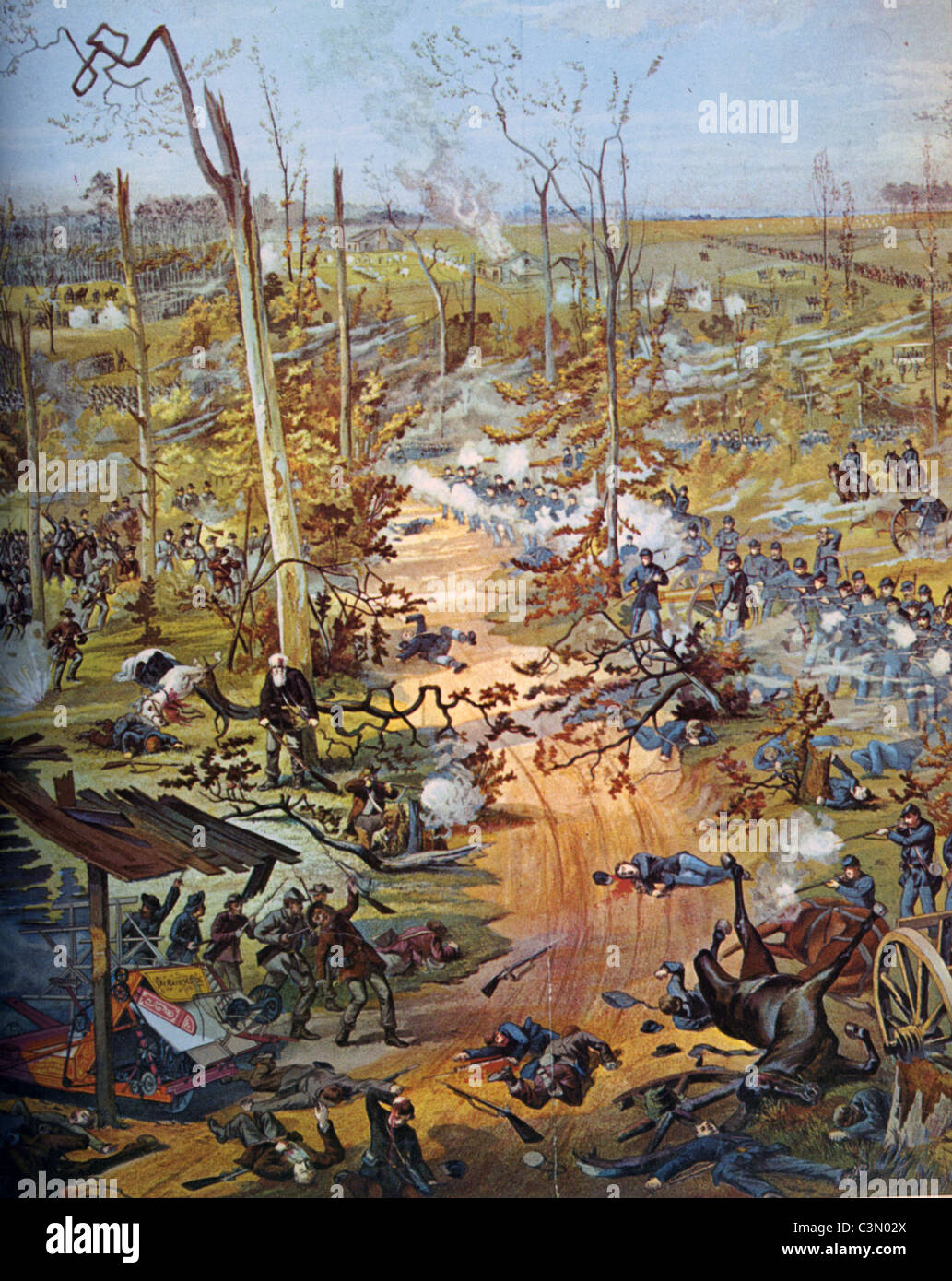 AMERICAN CIVIL WAR : bataille de Shiloh 6 et 7 avril 1862 Banque D'Images