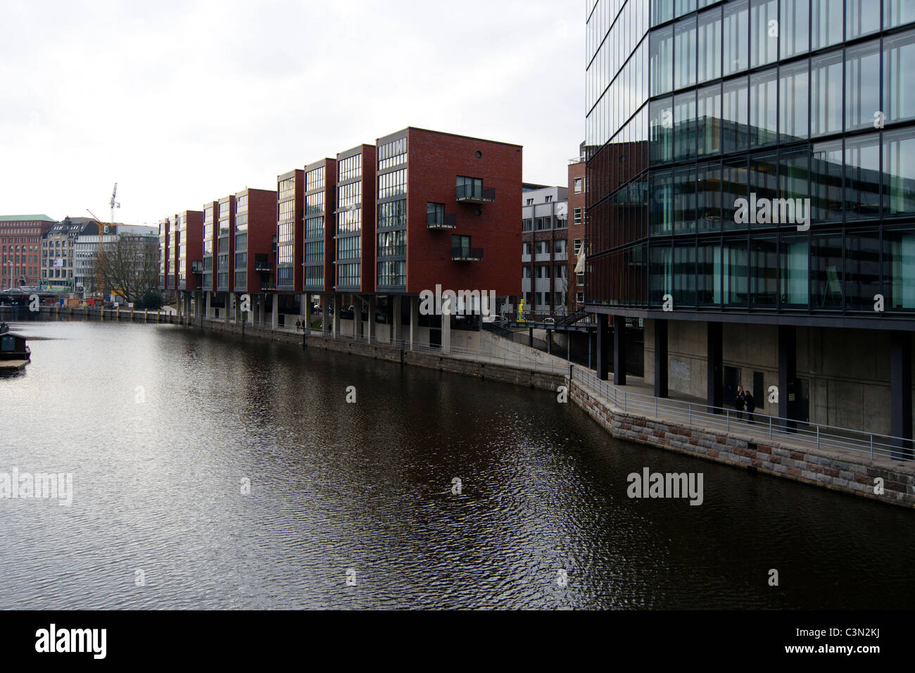 Sandtorhafen, Hafencity, Hambourg, ponton Banque D'Images