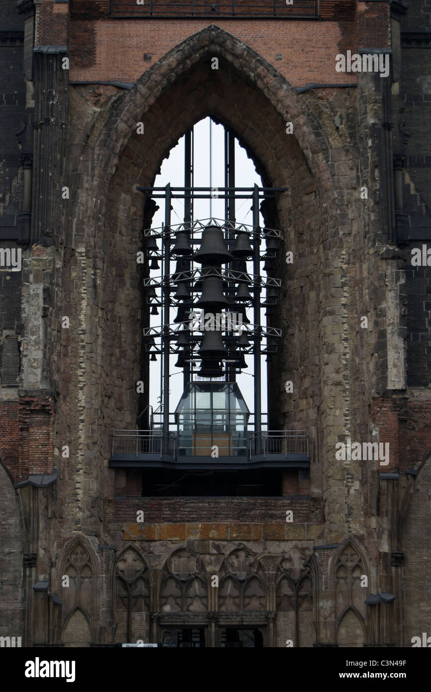 Détail des ruines de l'église Saint Nicolas à Hambourg, Allemagne Banque D'Images