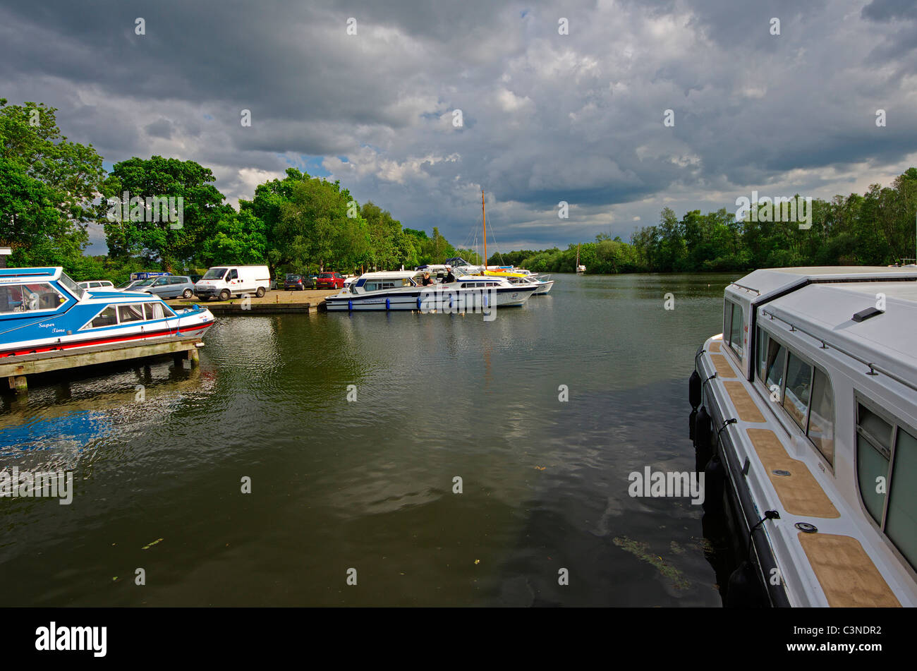 Ludham Womack Staithe boatyard Banque D'Images