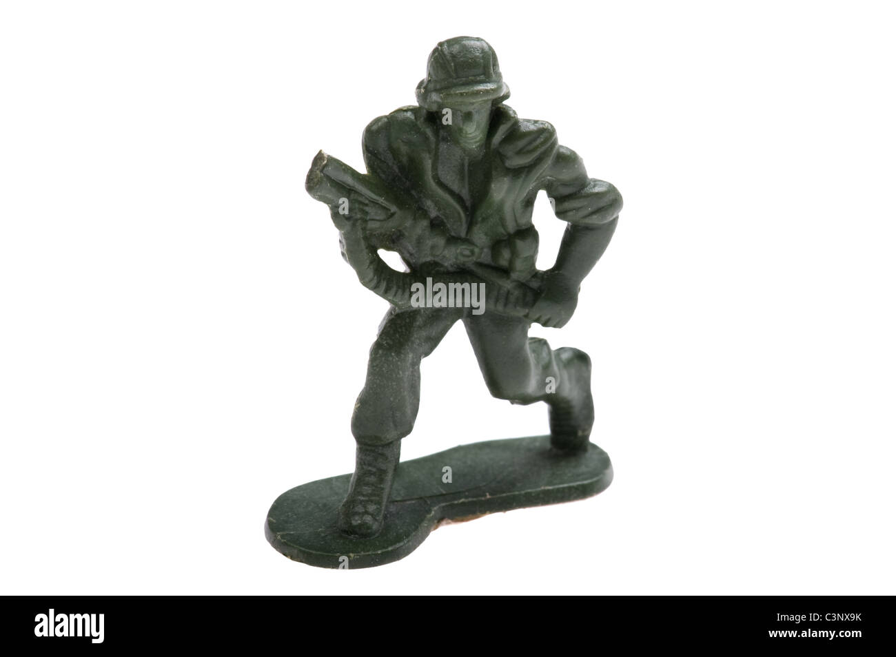 Sur l'objet en plastique blanc - Petits soldats close up Banque D'Images