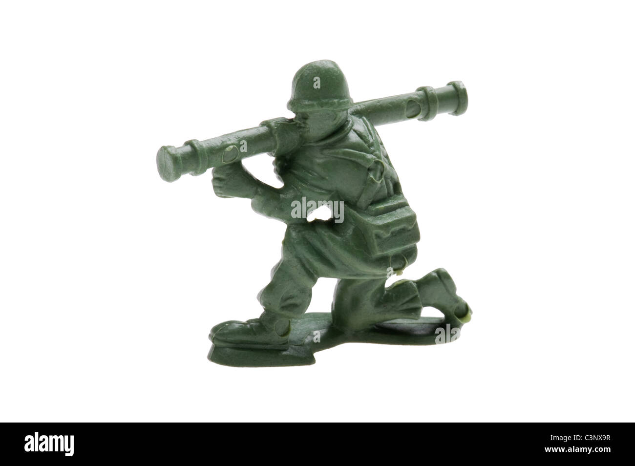 Sur l'objet en plastique blanc - Petits soldats close up Banque D'Images