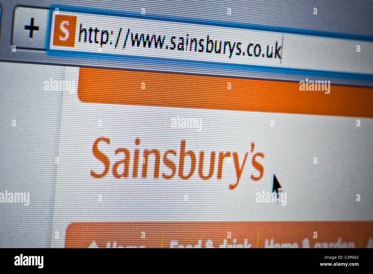 De près de l'logo Sainsbury's comme vu sur son site web. (Usage éditorial uniquement : -Print, télévision, e-book et le comité éditorial du site). Banque D'Images