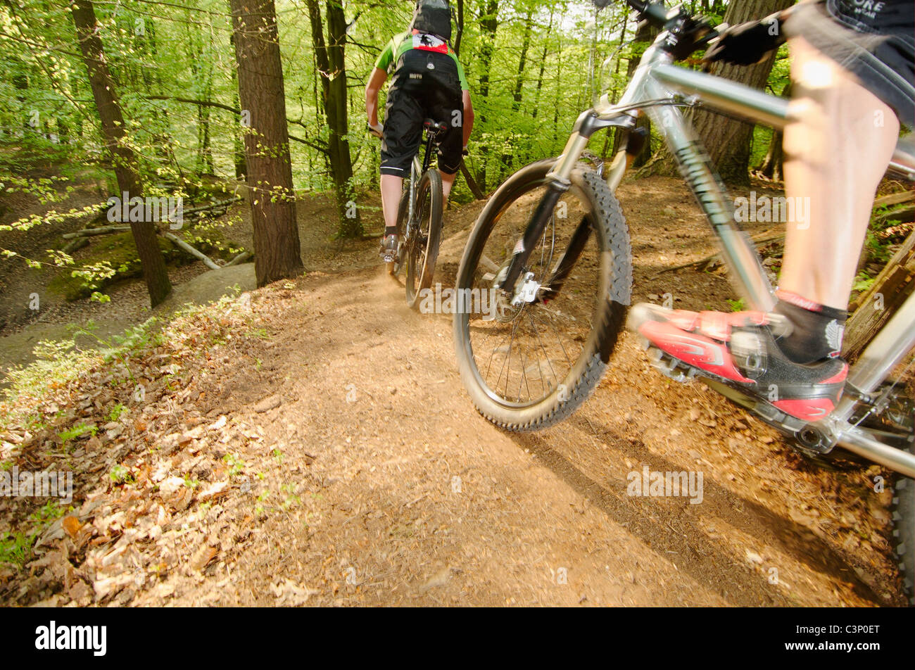 Vtt dans les North Downs à Surrey Banque D'Images
