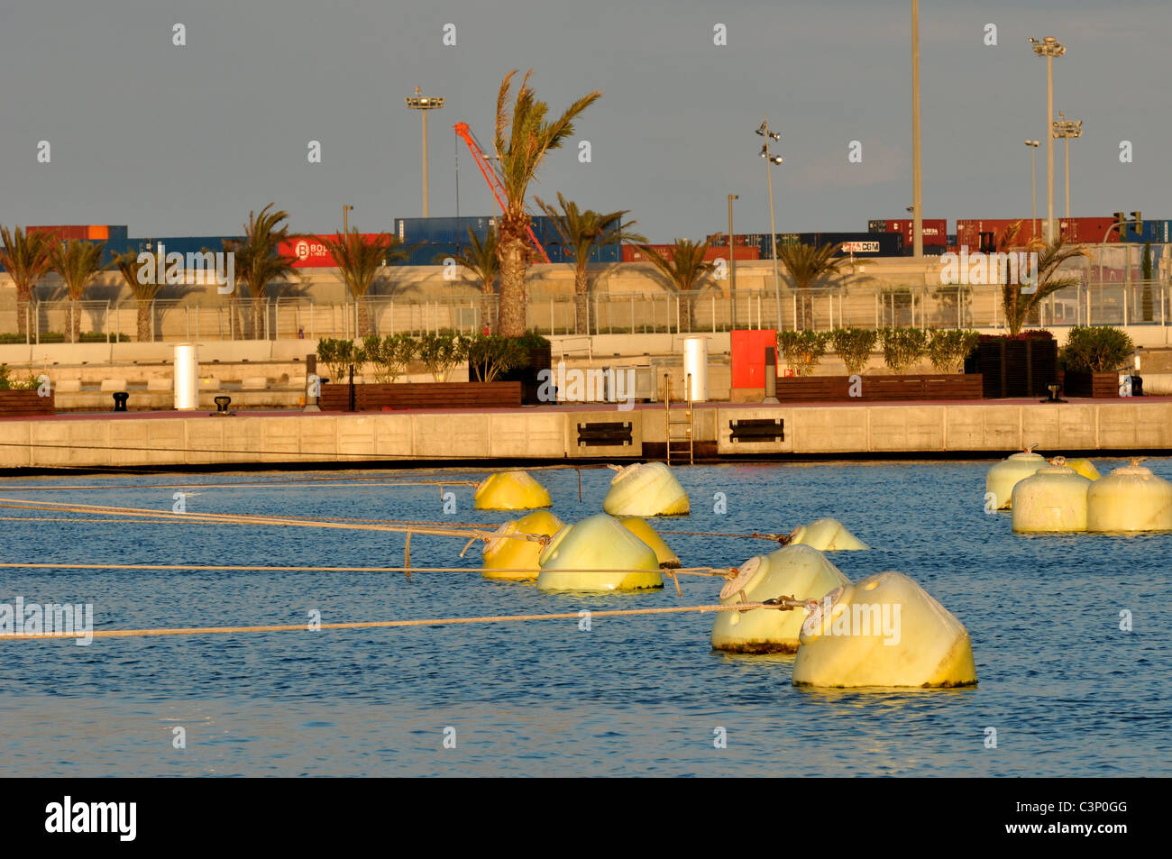Les bouées, marina à Valence, Espagne Banque D'Images