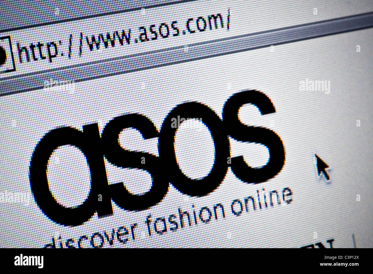 De près de l'logo ASOS.com comme vu sur son site web. (Usage éditorial uniquement : -Print, télévision, e-book et le comité éditorial du site). Banque D'Images