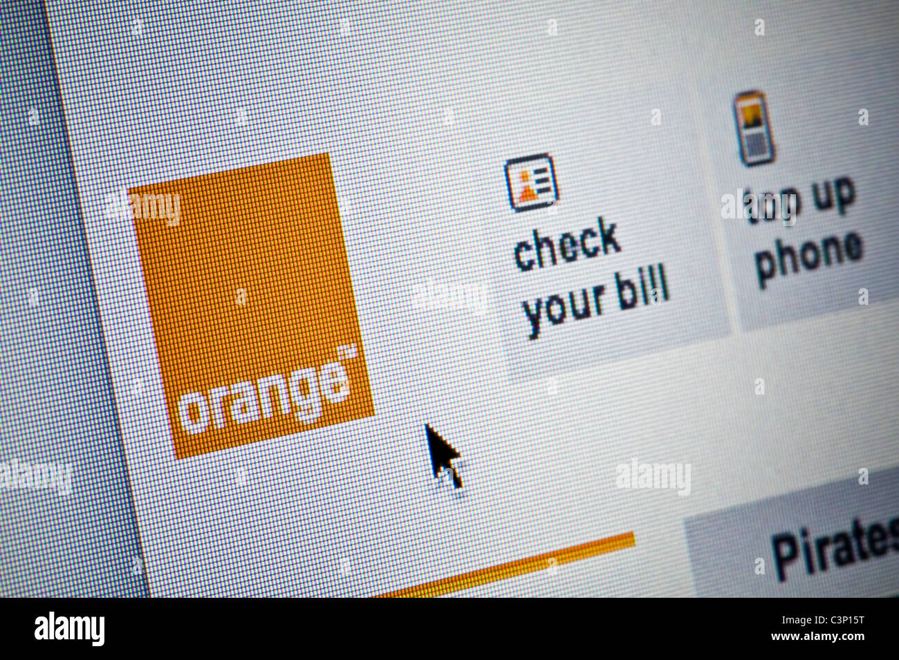 De près de l'logo Orange comme vu sur son site web. (Usage éditorial uniquement : -Print, télévision, e-book et le comité éditorial du site). Banque D'Images