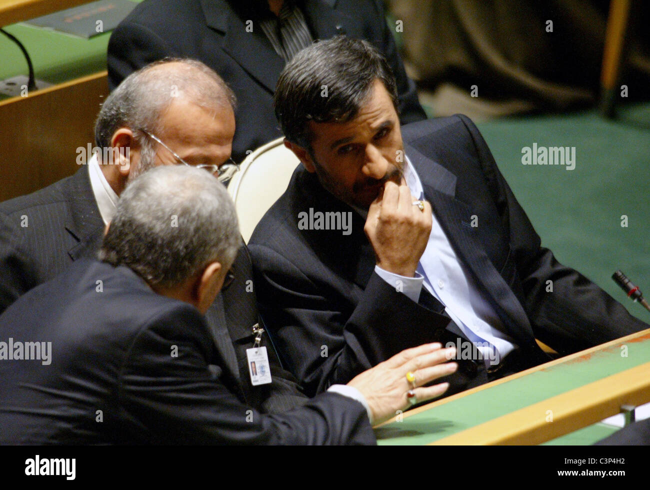 Le président iranien Mahmoud Ahmadinejad participe à la 64e Assemblée générale au Siège des Nations Unies le 23 septembre, 2009 dans Banque D'Images