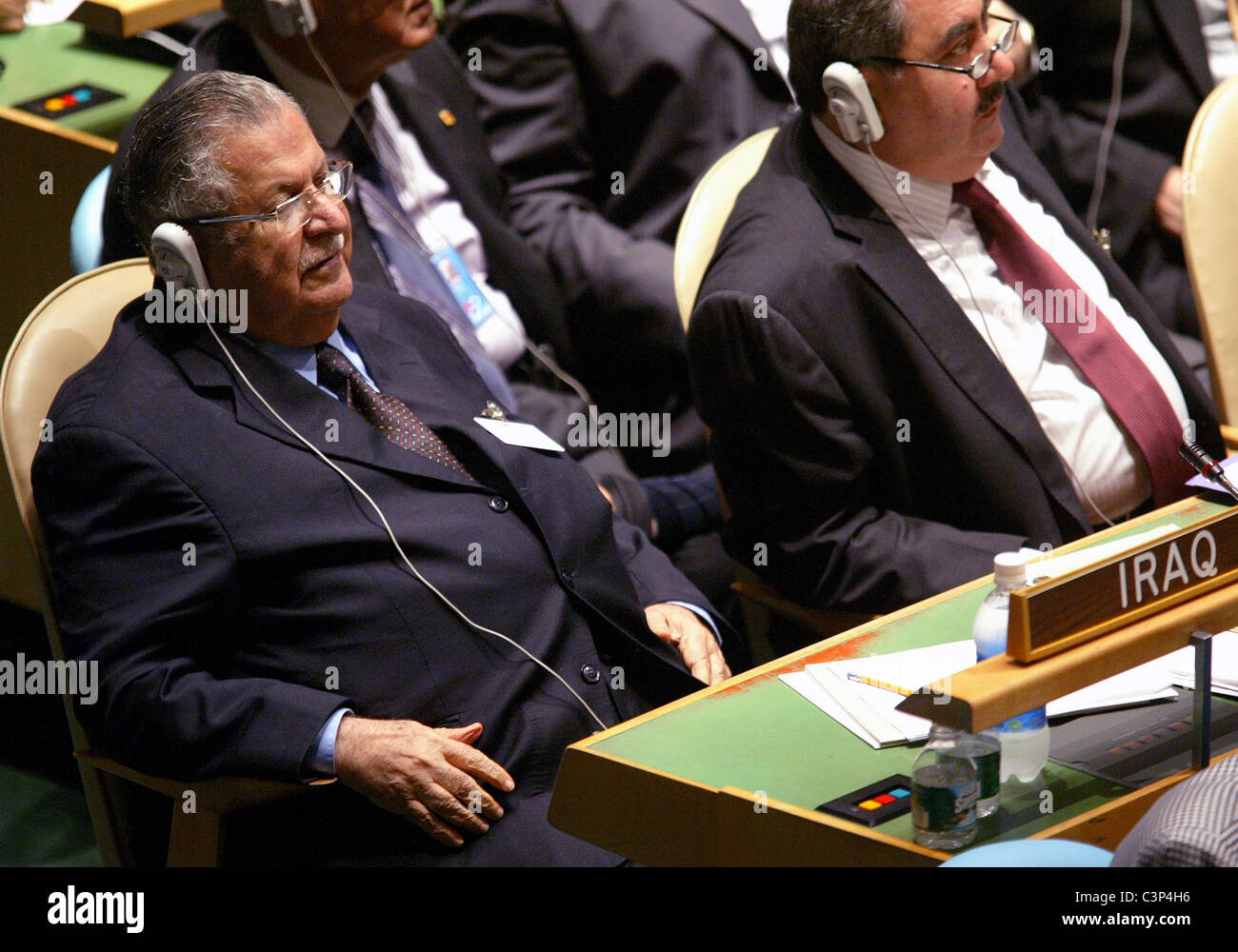 Le Président de l'Irak Jalal Talabani assiste à la 64e Assemblée générale au Siège des Nations Unies le 23 septembre 2009 à New Banque D'Images