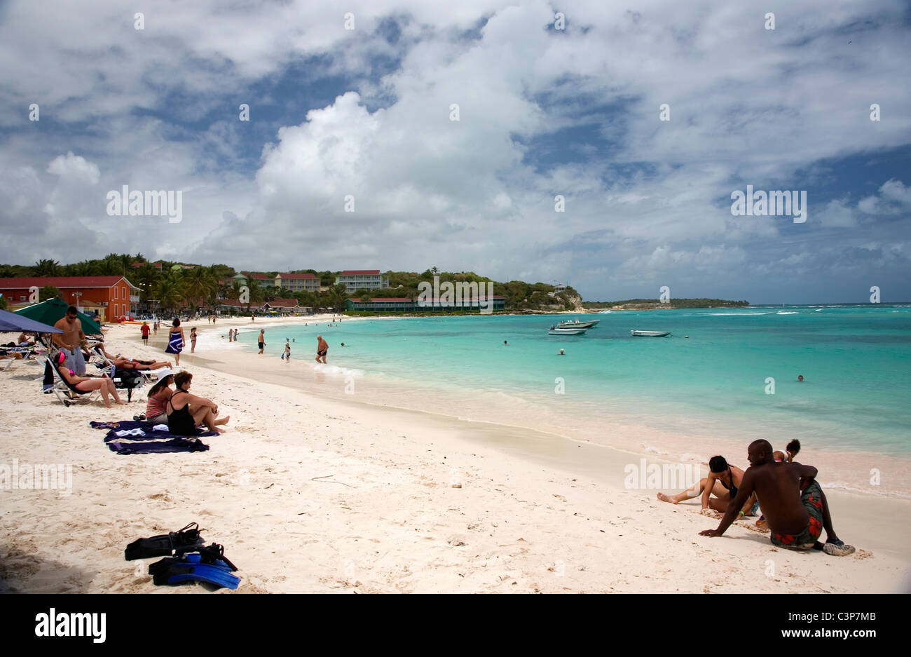 Long Bay Beach à Antigua Banque D'Images