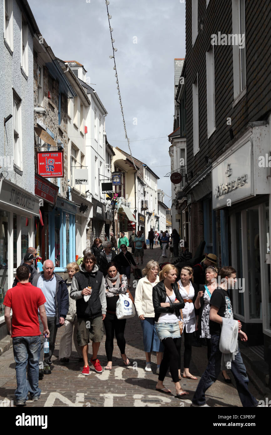 Fore Street, St Ives, Cornwall Banque D'Images