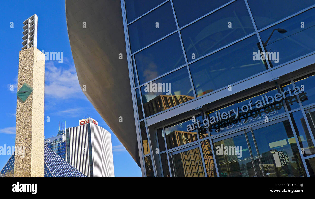 Les villes canadiennes, à l'Art Gallery of Alberta et l'Hôtel de Ville, Edmonton Alberta Canada. Banque D'Images