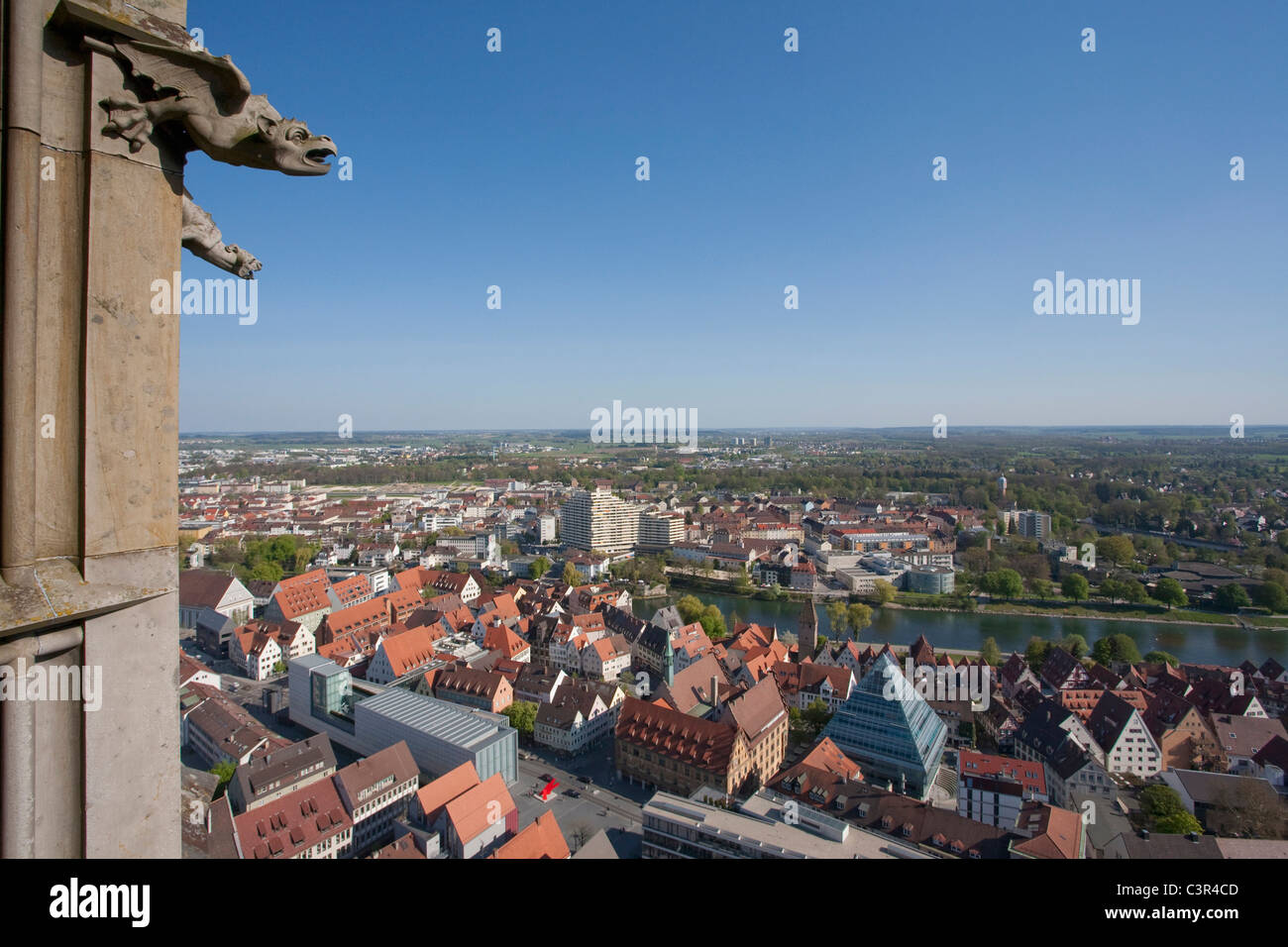 Allemagne, Ulm, vue de la ville de ulmer münster church Banque D'Images