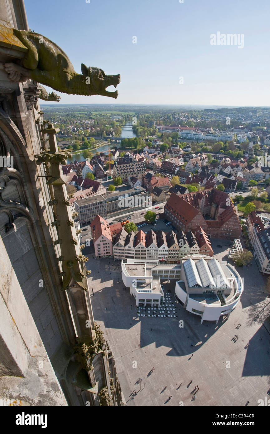 Allemagne, Ulm, vue de la ville de ulmer münster church Banque D'Images