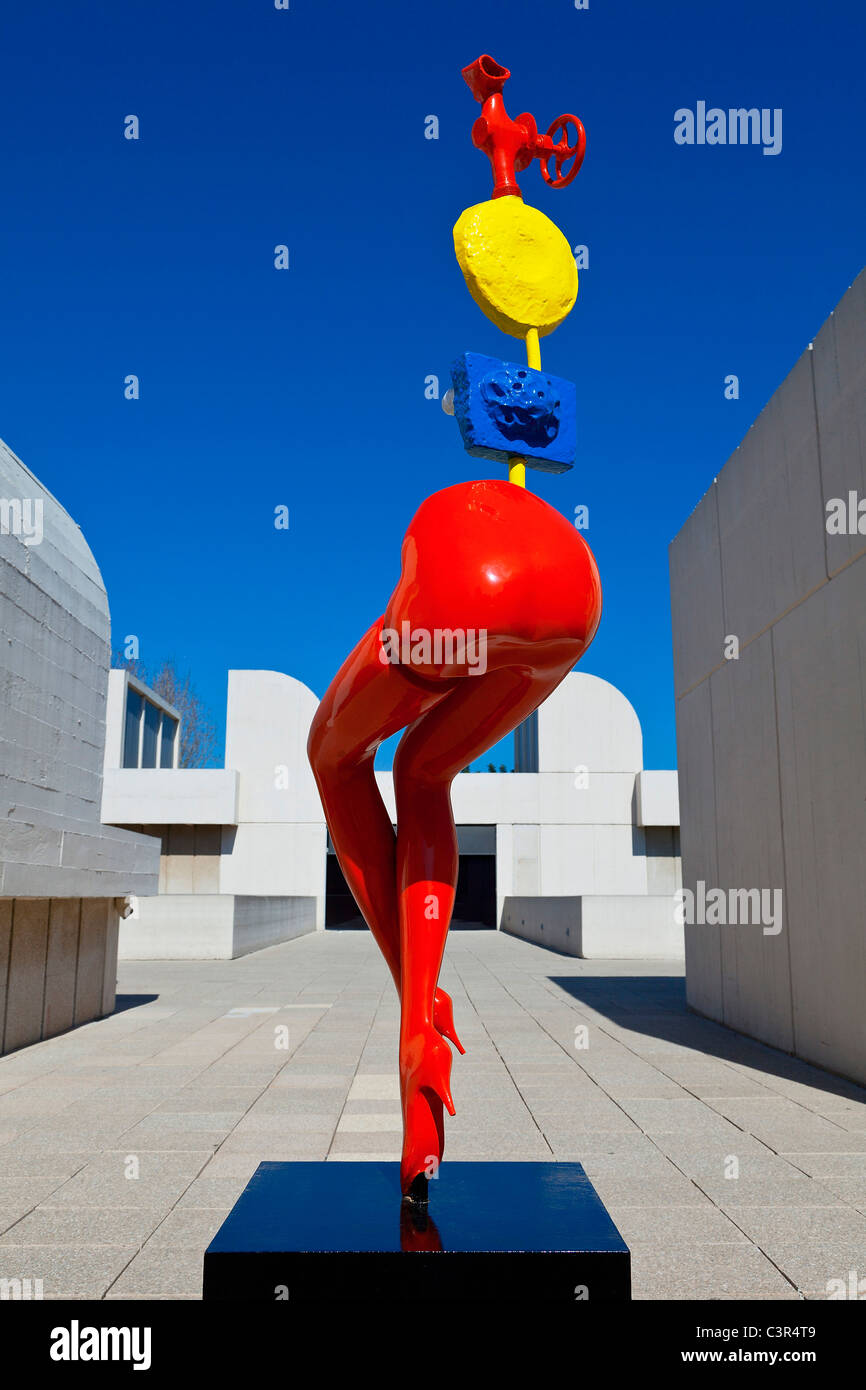 Barcelone, Fundacio Joan Miro, s'échappant de fille de Joan Miro Banque D'Images