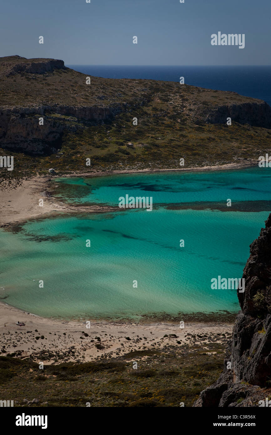 Balos Beach, sur la péninsule de Gramvousa, dans le nord-ouest de Crète, Grèce. Banque D'Images